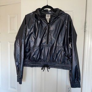 UMBRO HOODED CROPPED METALLIC BLUE WINDBREAKER